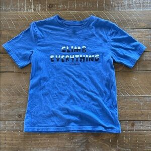 Patagonia Kids Short Sleeve Blue Tee “Climb Everything” in Small Size 7-8